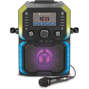 Singing Machine SML271BK CDG Bluetooth Karaoke Machine with lights